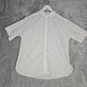 All Hours VTG Womens Eyelet Boxy Blouse Top Large Cottagecore